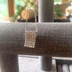 Silver tone CZ pendant Necklace